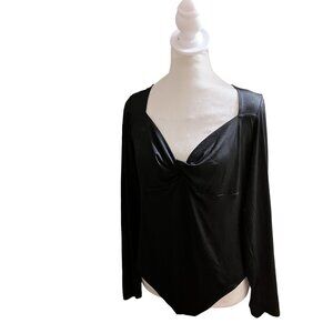 Express Body Contour Black Long Sleeve Bodysuit XL